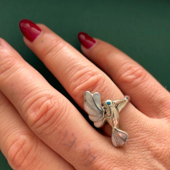 Hummingbird ring, size 7.5, Peruvian jewelry - Picture 1 of 4